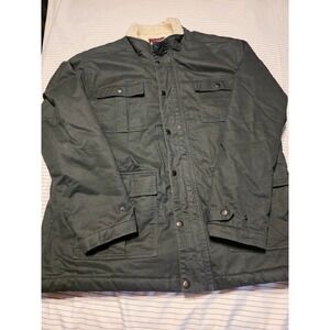 1074 Alesbury Mens Slate Grey Sherpa Lined Field Jacket Canvas MGW30275 XL